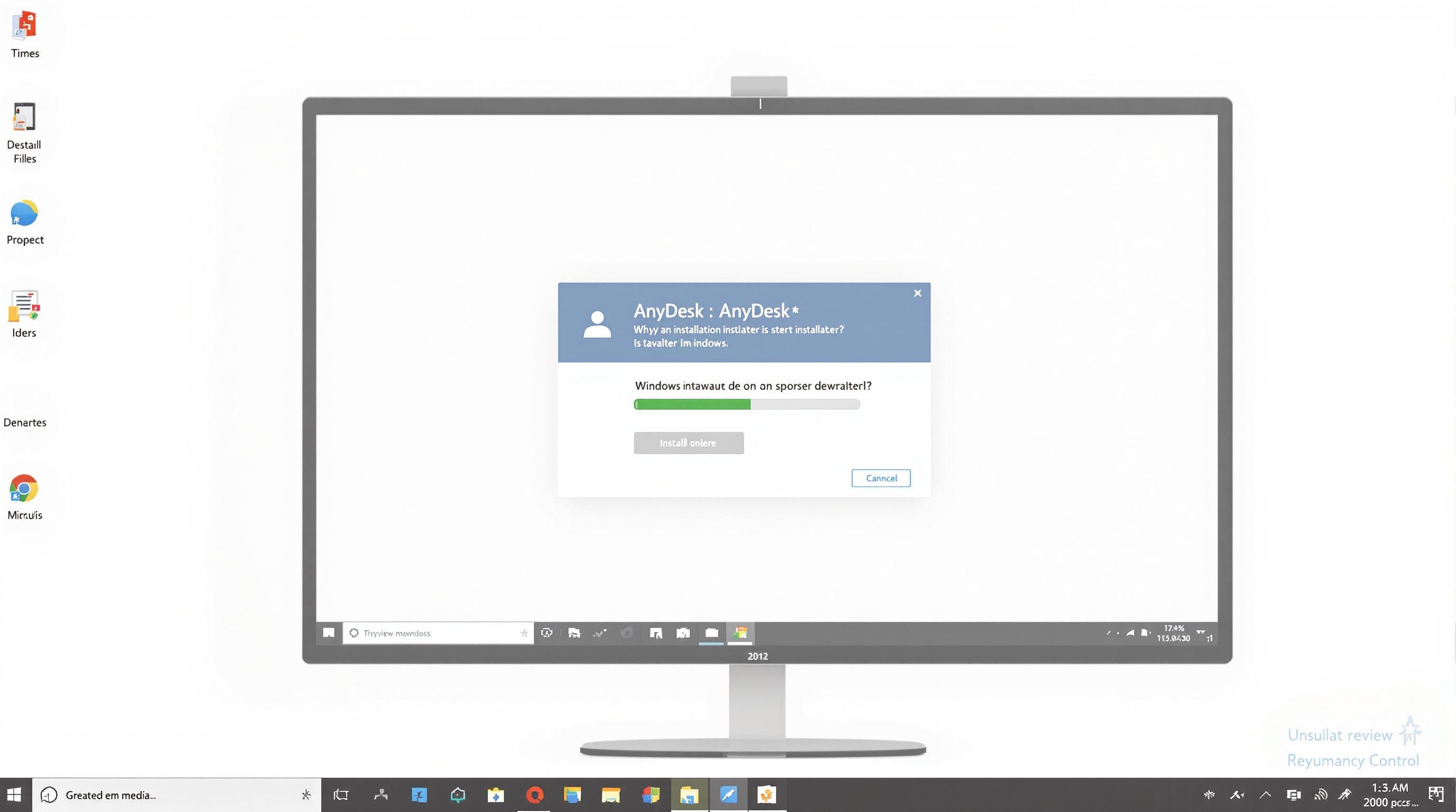 Setup installation AnyDesk progression Windows