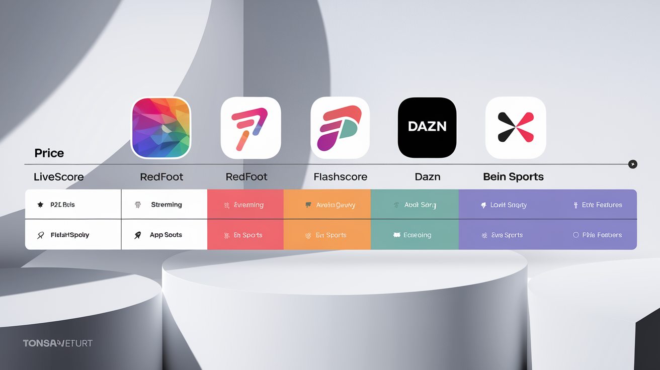 Comparatif des fonctionnalités principales des 5 applications