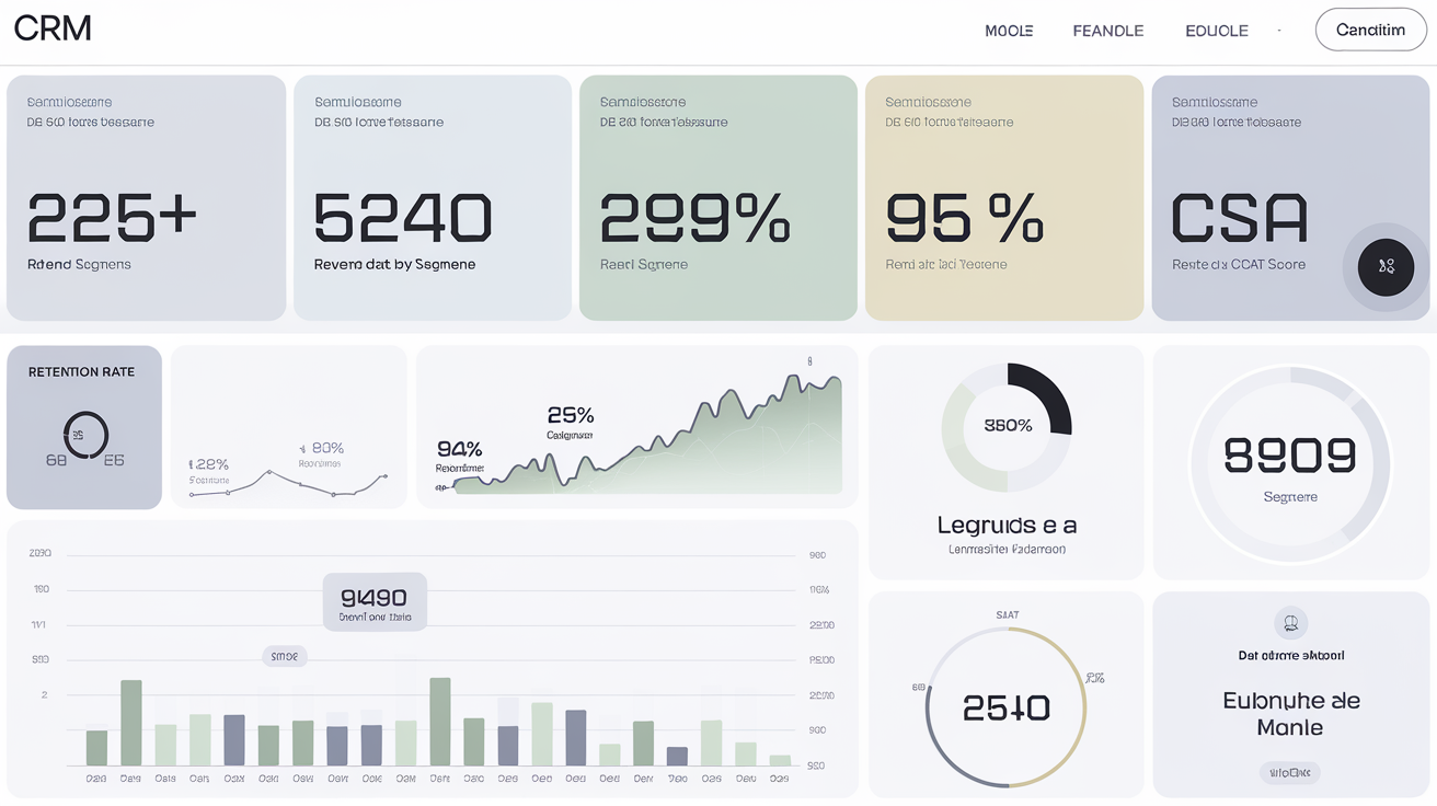 Dashboard CRM en temps réel montrant les KPI de revenus, rétention et satisfaction client