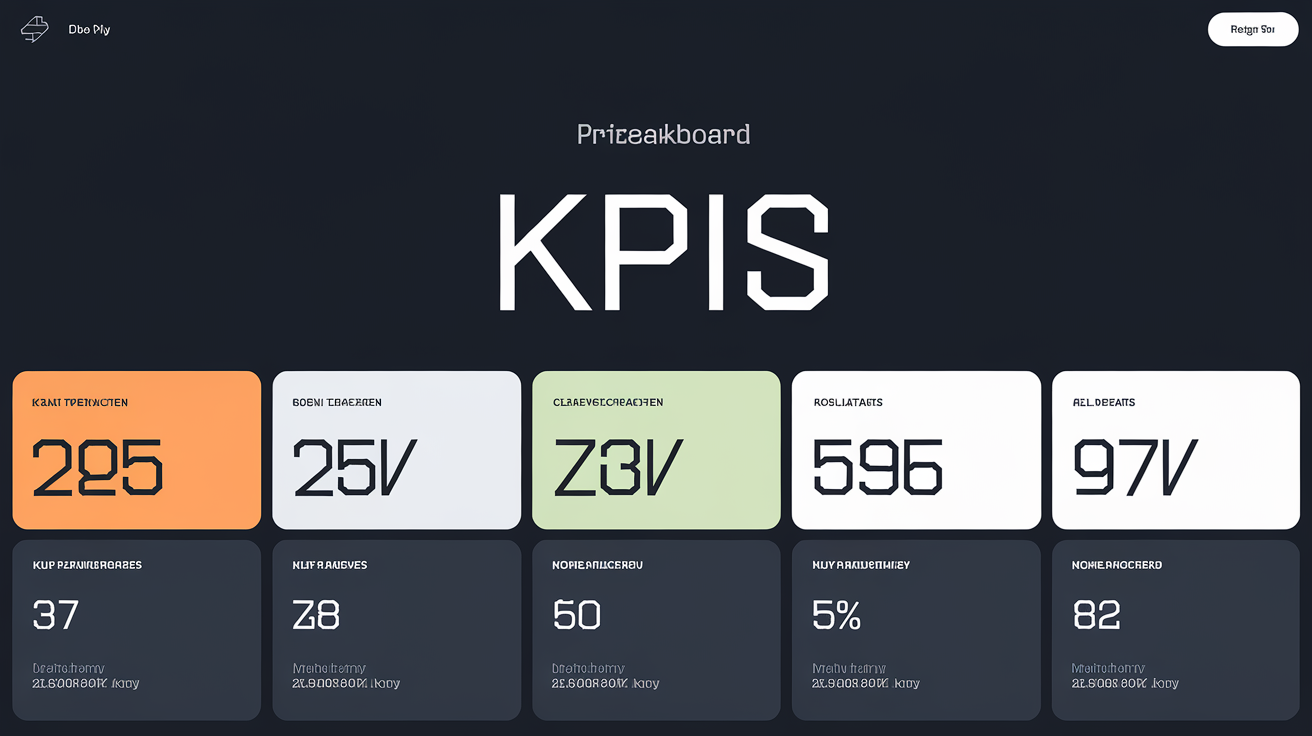 Dashboard minimaliste avec 5 KPI hiérarchisés
