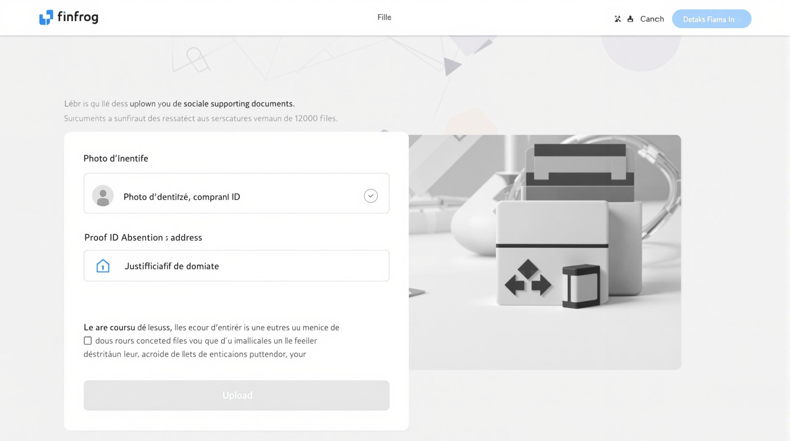 Formulaire de dépôt des justificatifs sur Finfrog
