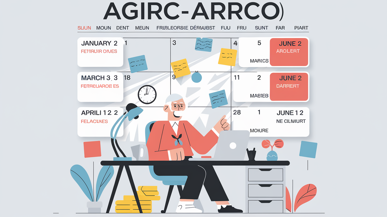 Calendrier Agirc-Arrco 2025 avec dates clés