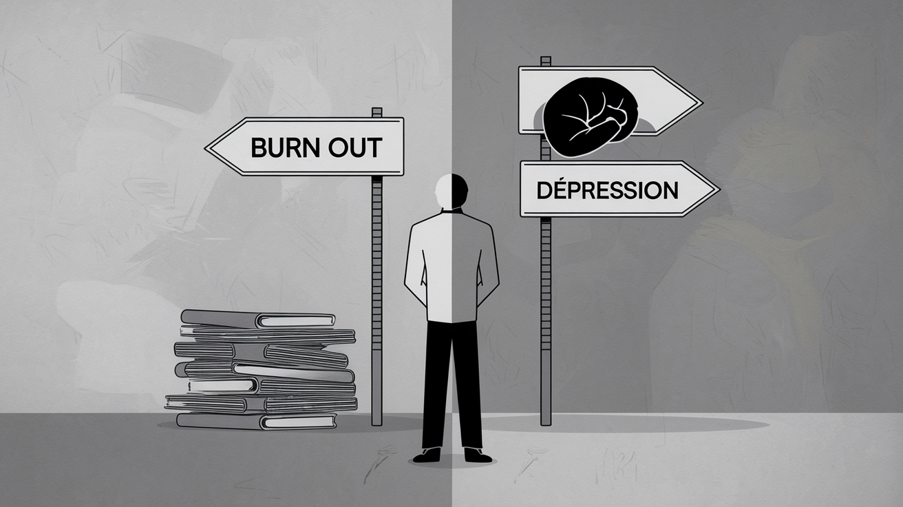 diagnostic burn out vs dépression panneau choix difficile