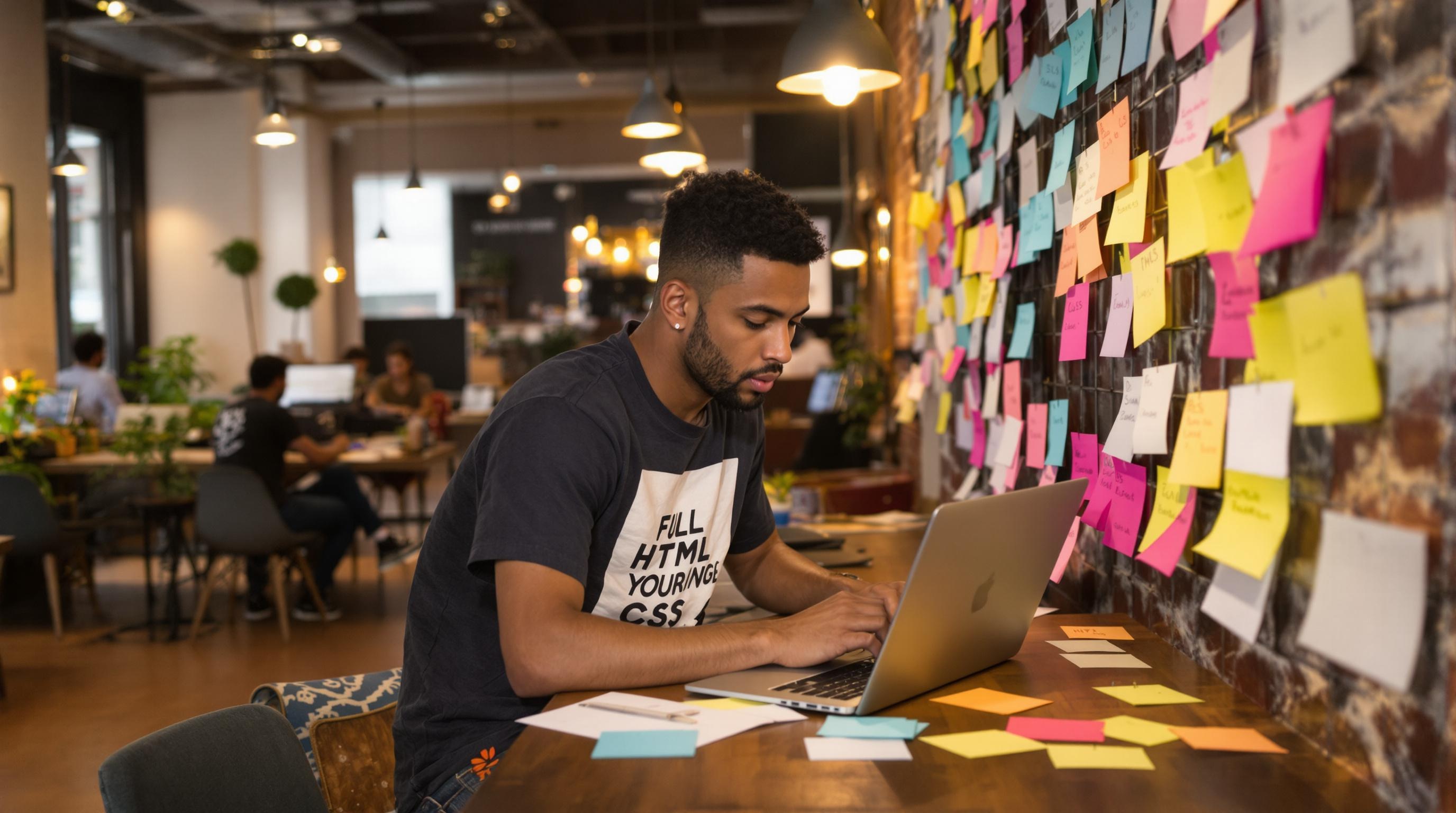 Développeur autodidacte travaillant sur HTML, CSS et JavaScript