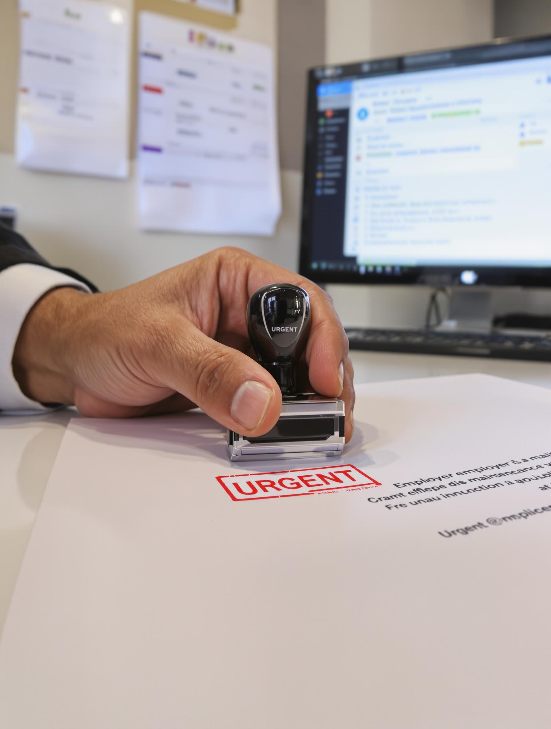 Main tamponnant un formulaire Maintien de salaire employeur