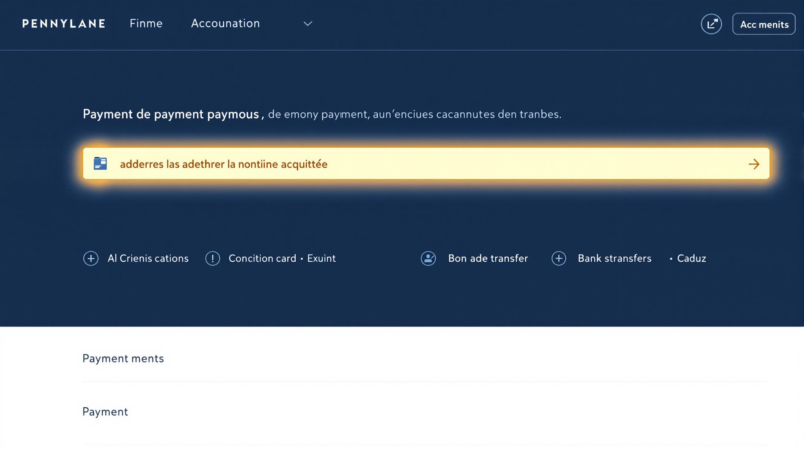 Sélection du paiement Pennylane mention acquittée