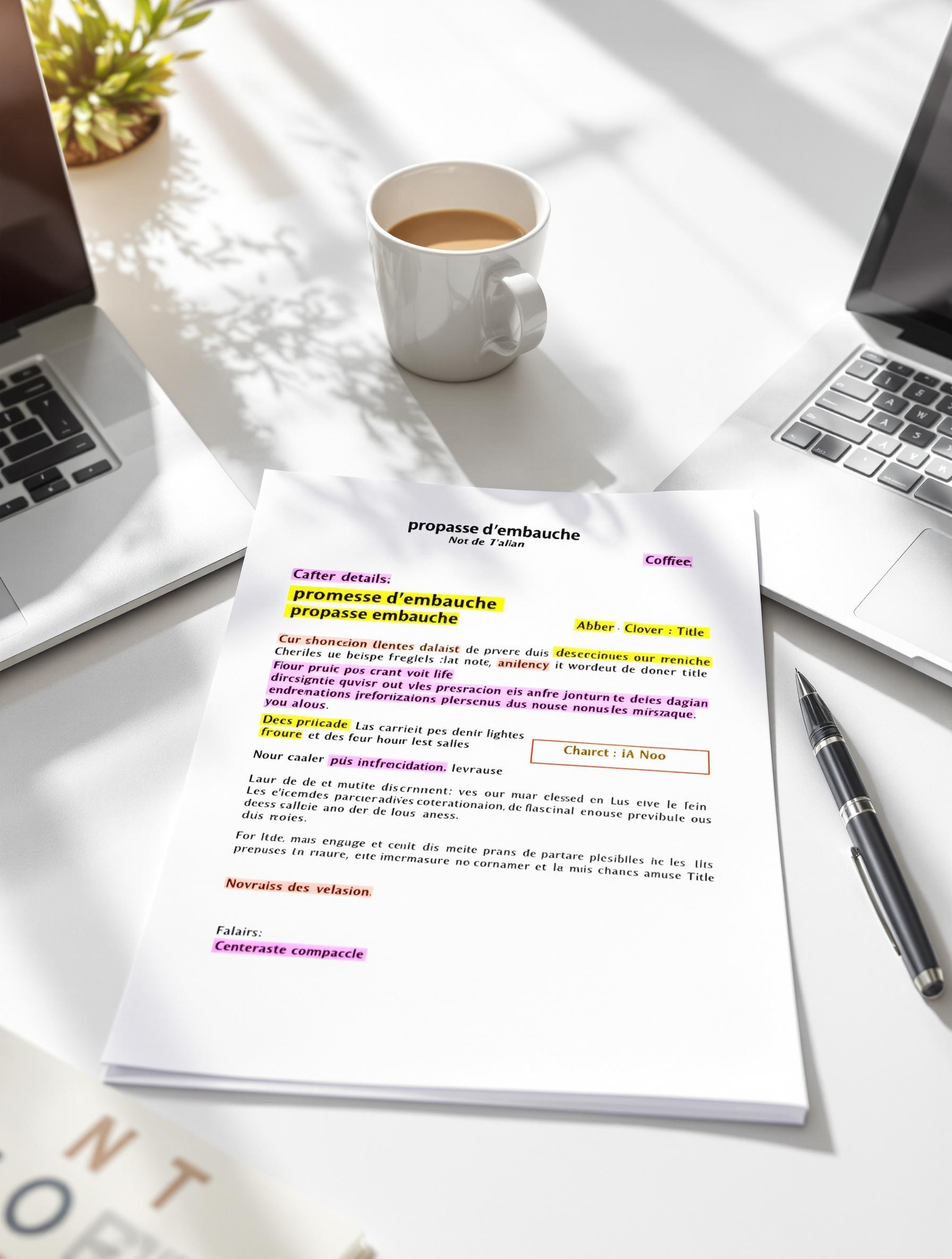 Mentions essentielles sur promesse d'embauche