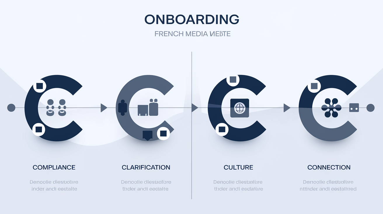Schéma professionnel des 4C onboarding conformité clarification culture connexion
