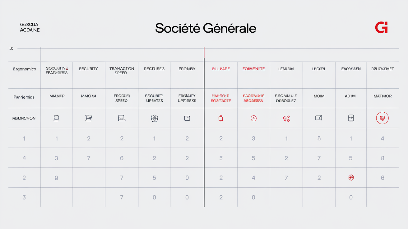 Comparaison fonctionnalités Appli Société Générale